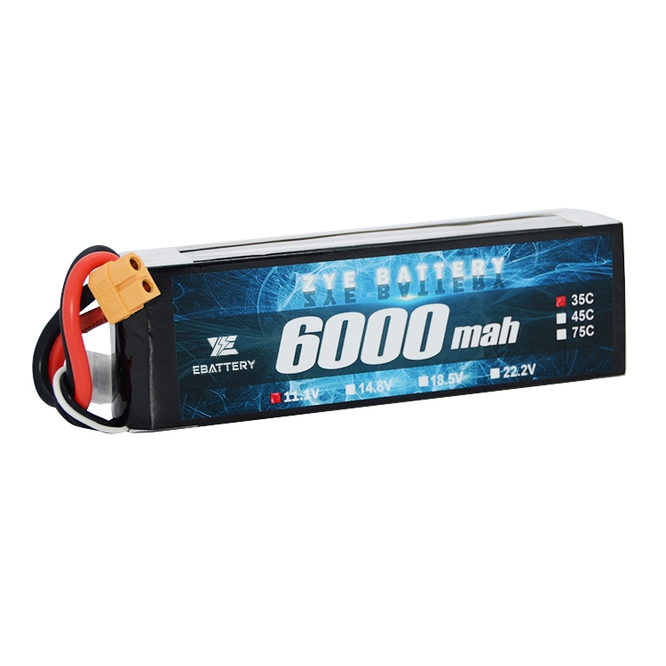 3S แบตเตอรี่ Lipo 6000mAh 60C 11.1v แบตเตอรี่ Lipo